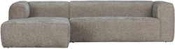 Bean Hoekbank Links Grove Melange Stof Travertin