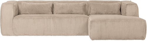 Bean Hoekbank Rechts Grove Ribstof Travertin-3