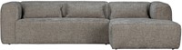 Bean Hoekbank Rechts Grove Melange Stof Travertin