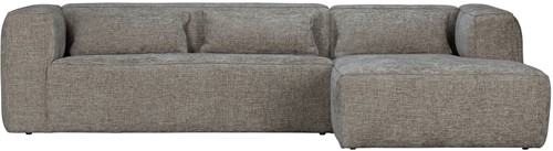 Bean Hoekbank Rechts Grove Melange Stof Travertin