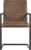 Bas Eetkamerstoel Leerlook Taupe-2