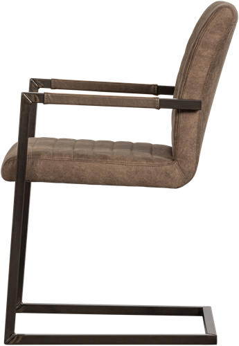 Bas Eetkamerstoel Leerlook Taupe-3