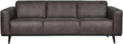 Statement 3-Zits Bank 230 Cm Lederlook Donkergrijs