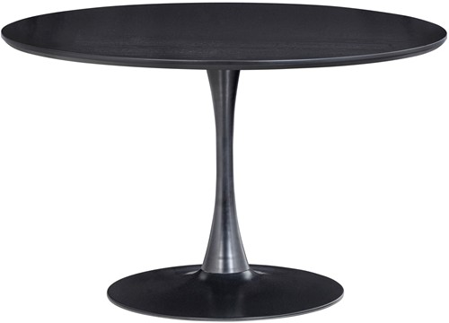 Sammy Eettafel Trompetvoet Rond Mdf Zwart O120Cm