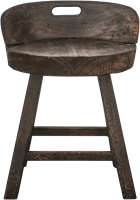 Rosalie Decoratieve Kruk/Stoel Hout Donkerbruin-3