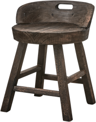 Rosalie Decoratieve Kruk/Stoel Hout Donkerbruin