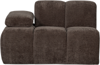 Mojo 1-Zits Met Arm Links Geweven Ribstof Bruin-2