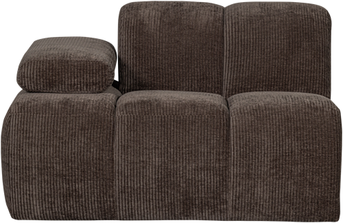 Mojo 1-Zits Met Arm Links Geweven Ribstof Bruin-2