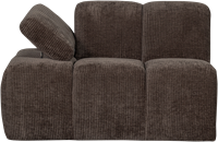 Mojo 1-Zits Met Arm Links Geweven Ribstof Bruin-3