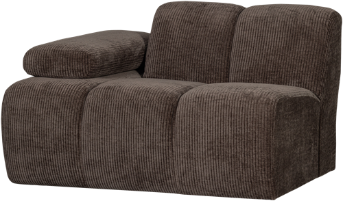 Mojo 1-Zits Met Arm Links Geweven Ribstof Bruin