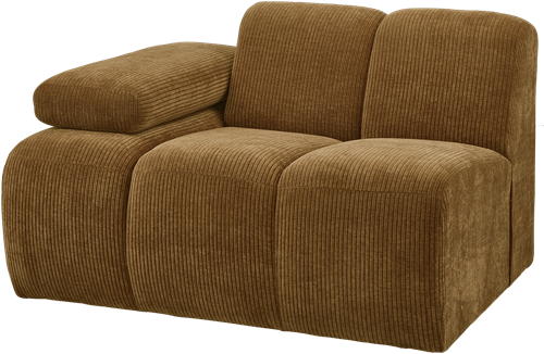 Mojo 1-Zits Met Arm Links Geweven Ribstof Honinggeel