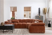 Mojo Hoekelement Geweven Ribstof Roestbruin-2