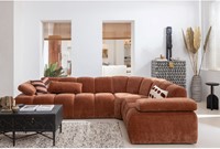 Mojo 2-Zits Met Arm Links Geweven Ribstof Roestbruin-3