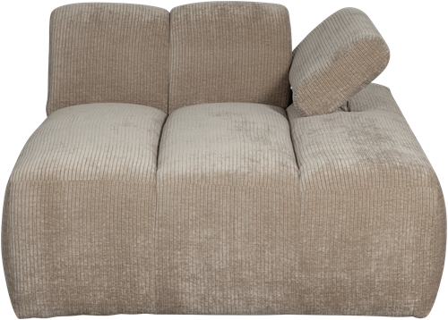 Mojo Chaise Longue Element Rechts Geweven Ribstof Donkerzand-3