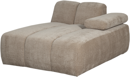 Mojo Chaise Longue Element Rechts Geweven Ribstof Donkerzand