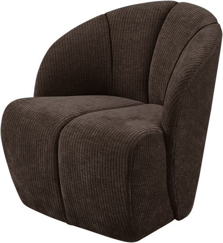 Mojo Draaifauteuil Geweven Ribstof Bruin
