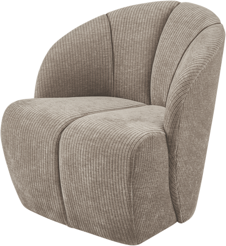 Mojo Draaifauteuil Geweven Ribstof Donkerzand