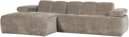 Mojo Chaise Longue Bank Links Geweven Ribstof Donkerzand
