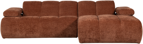 Mojo Chaise Longue Bank Rechts Geweven Ribstof Roestbruin-2