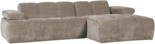 Mojo Chaise Longue Bank Rechts Geweven Ribstof Donkerzand