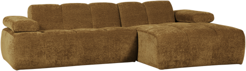 Mojo Chaise Longue Bank Rechts Geweven Ribstof Honinggeel