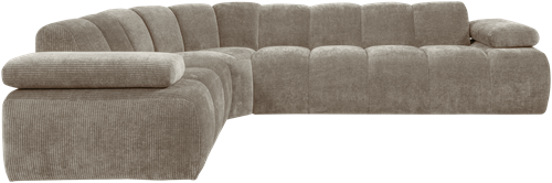 Mojo Hoekbank Links Geweven Ribstof Donkerzand-2