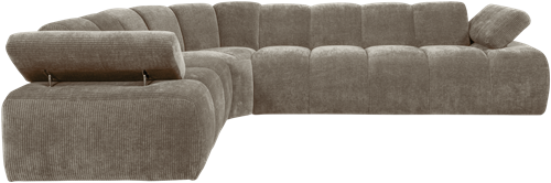 Mojo Hoekbank Links Geweven Ribstof Donkerzand-3