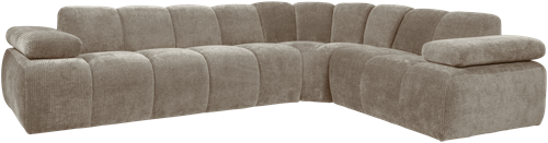 Mojo Hoekbank Rechts Geweven Ribstof Donkerzand