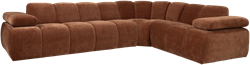 Mojo Hoekbank Rechts Geweven Ribstof Roestbruin