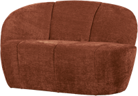 Mojo 2-Zits Bankje Links Geweven Ribstof Roestbruin-3