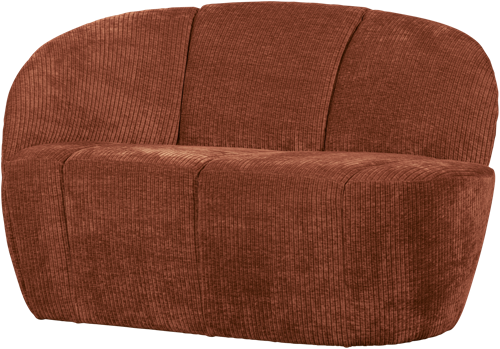 Mojo 2-Zits Bankje Links Geweven Ribstof Roestbruin-3