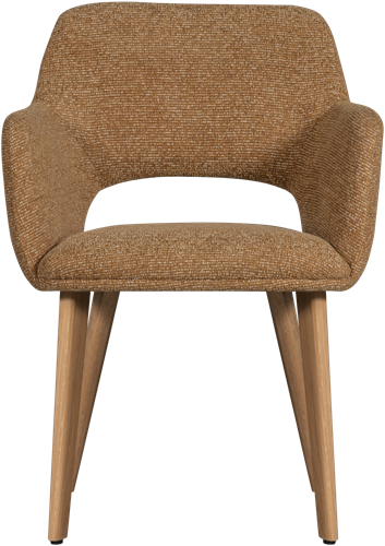 Murat Eetkamerstoel Geel Met Houten Poot Naturel-3