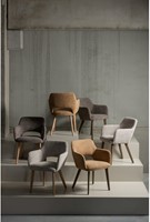 Murat Eetkamerstoel Geel Met Houten Poot Naturel-2