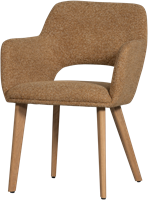 Murat Eetkamerstoel Geel Met Houten Poot Naturel