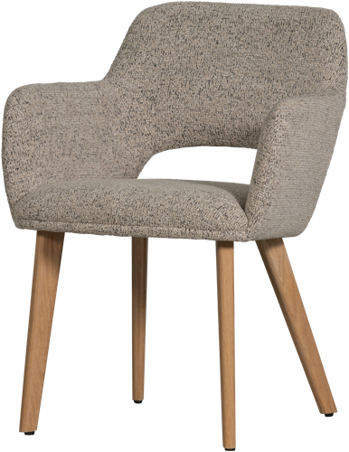 Murat Eetkamerstoel Naturel Met Houten Poot Naturel
