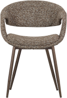 Yossi Eetkamerstoel Bruin Met Metalen Poot Koper-3