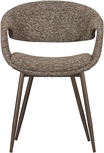 Yossi Eetkamerstoel Bruin Met Metalen Poot Koper-3