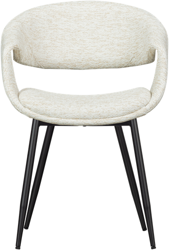 Yossi Eetkamerstoel Naturel Met Metalen Poot Zwart-3