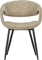 Yossi Eetkamerstoel Zand Met Metalen Poot Zwart-3