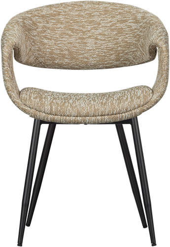 Yossi Eetkamerstoel Zand Met Metalen Poot Zwart-3