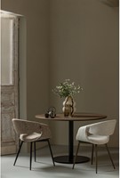 Yossi Eetkamerstoel Zand Met Metalen Poot Zwart-2