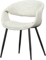 Yossi Eetkamerstoel Naturel Met Metalen Poot Zwart