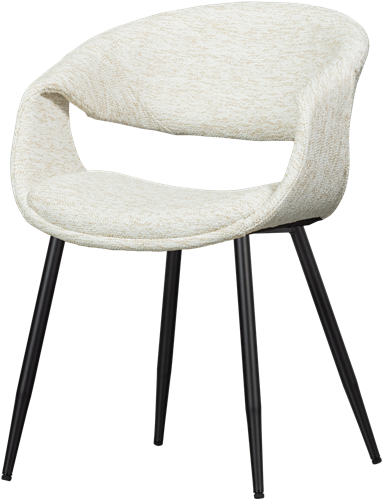 Yossi Eetkamerstoel Naturel Met Metalen Poot Zwart