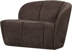 Mojo 2-Zits Bankje Rechts Geweven Ribstof Bruin