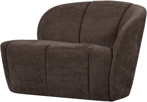 Mojo 2-Zits Bankje Rechts Geweven Ribstof Bruin