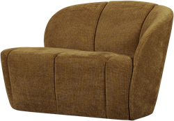 Mojo 2-Zits Bankje Rechts Geweven Ribstof Honinggeel