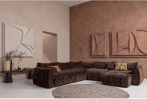 Baggy Hoekelement 3D Chenille Donkerbruin-2