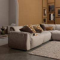 Baggy 1-Zits Met Arm Links Geweven Stof Bruin Melange-2