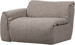 Baggy 1-Zits Met Arm Links Geweven Stof Bruin Melange