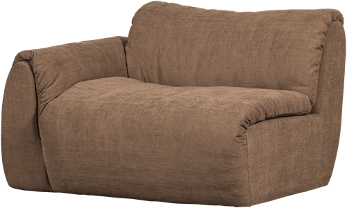 Baggy 1-Zits Met Arm Links Geweven Chenille Bruin